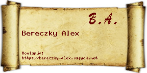 Bereczky Alex névjegykártya